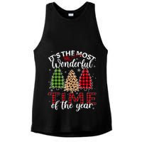 Christmas Trees ItS The Most Wonderful Time Of The Year Ladies PosiCharge Tri-Blend Wicking Tank
