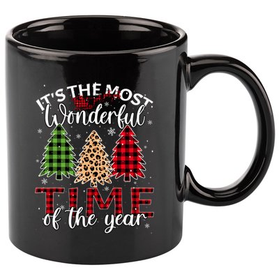 Christmas Trees ItS The Most Wonderful Time Of The Year 11oz C Handle Ceramic Mug