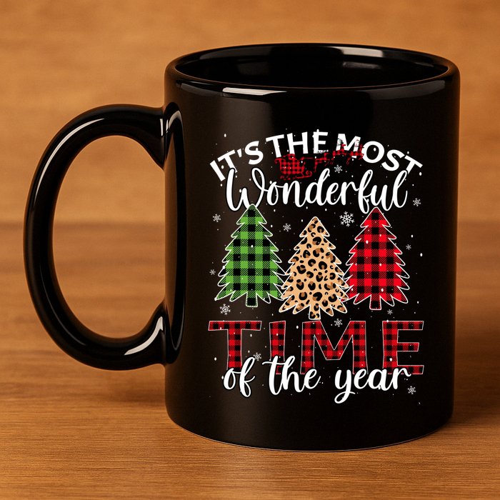Christmas Trees ItS The Most Wonderful Time Of The Year 11oz C Handle Ceramic Mug