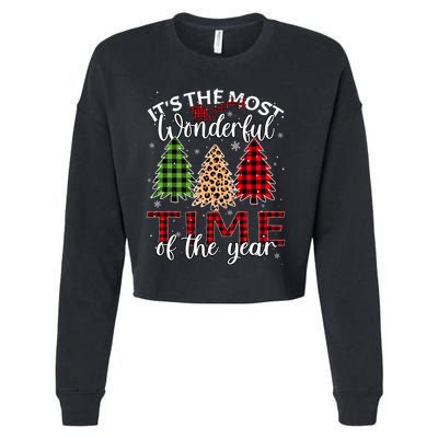 Christmas Trees ItS The Most Wonderful Time Of The Year Cropped Pullover Crew