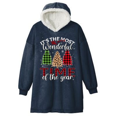 Christmas Trees ItS The Most Wonderful Time Of The Year Hooded Wearable Blanket