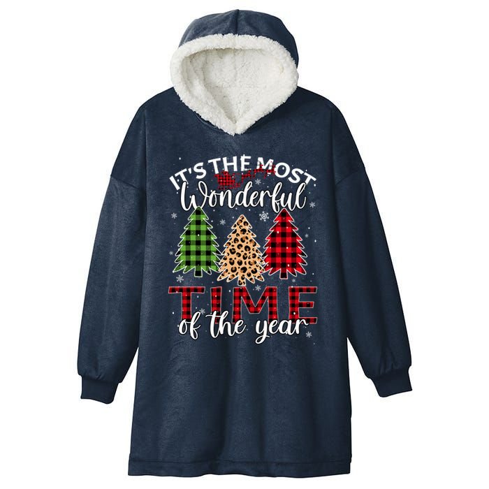 Christmas Trees ItS The Most Wonderful Time Of The Year Hooded Wearable Blanket