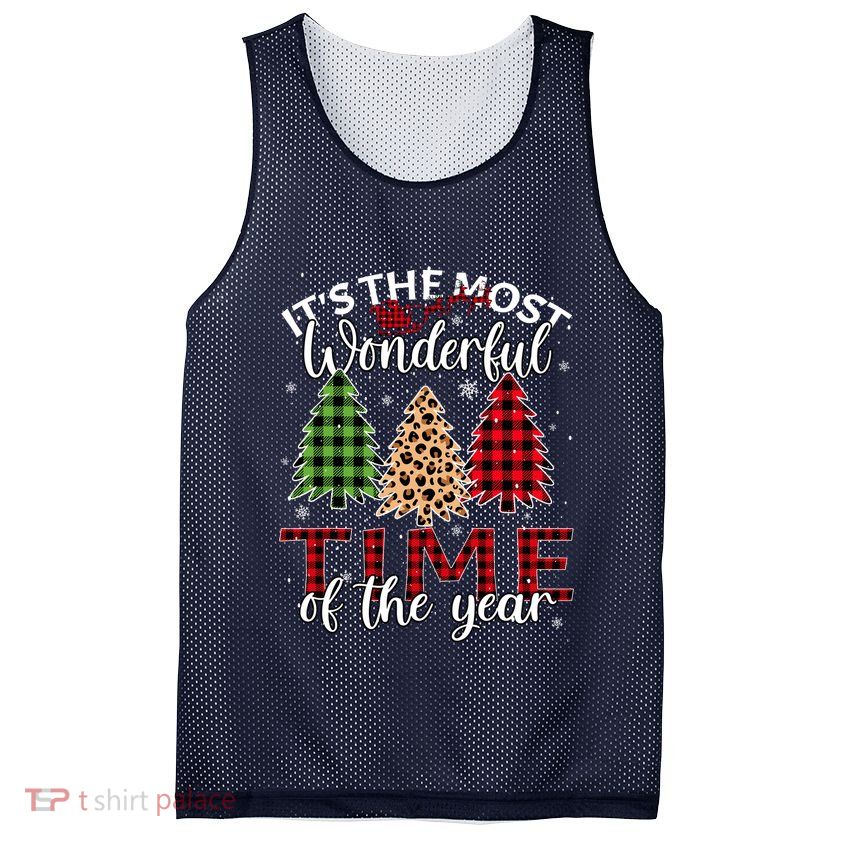 Christmas Trees ItS The Most Wonderful Time Of The Year Mesh Reversible Basketball Jersey Tank