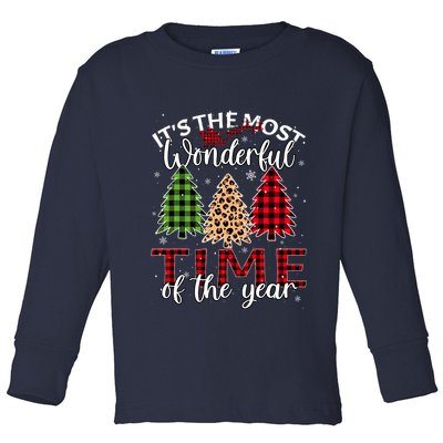 Christmas Trees ItS The Most Wonderful Time Of The Year Toddler Long Sleeve Shirt