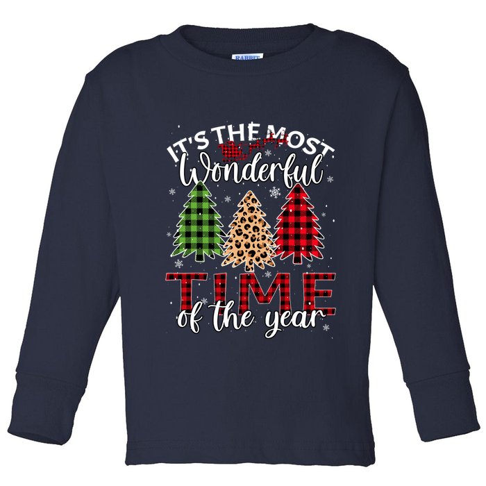 Christmas Trees ItS The Most Wonderful Time Of The Year Toddler Long Sleeve Shirt