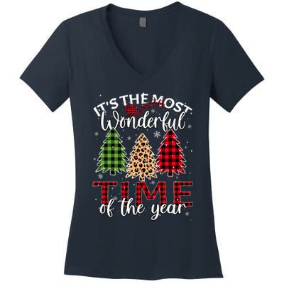Christmas Trees ItS The Most Wonderful Time Of The Year Women's V-Neck T-Shirt