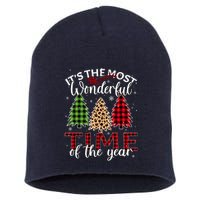 Christmas Trees ItS The Most Wonderful Time Of The Year Short Acrylic Beanie