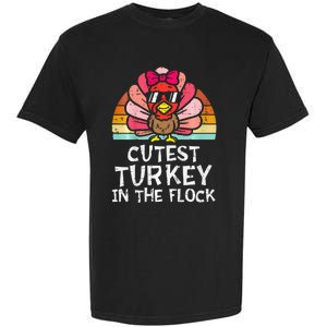 Cutest Turkey In The Flock Retro Thanksgiving Garment-Dyed Heavyweight T-Shirt