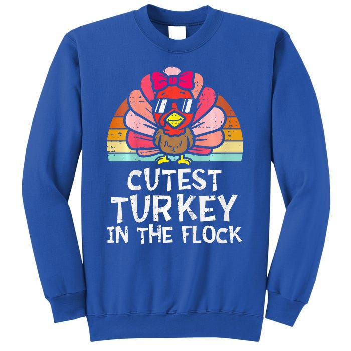 Cutest Turkey In The Flock Retro Thanksgiving Sweatshirt