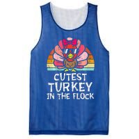 Cutest Turkey In The Flock Retro Thanksgiving Mesh Reversible Basketball Jersey Tank