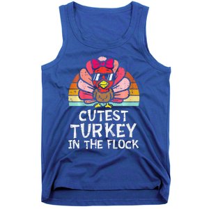 Cutest Turkey In The Flock Retro Thanksgiving Tank Top