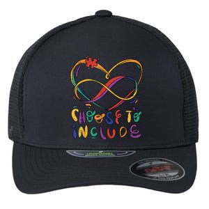 Choose To Include Autism Awareness Teacher Special Education Flexfit Unipanel Trucker Cap