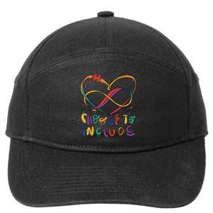 Choose To Include Autism Awareness Teacher Special Education 7-Panel Snapback Hat