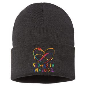 Choose To Include Autism Awareness Teacher Special Education Sustainable Knit Beanie