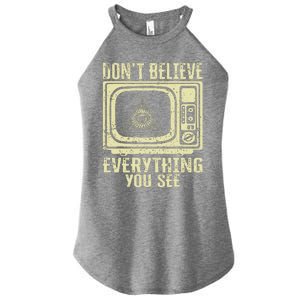 Conspiracy Theory Illuminati Dont Believe Everything You See Women’s Perfect Tri Rocker Tank