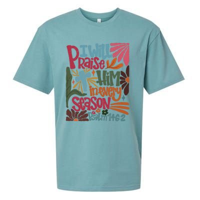 Christian Thanksgiving I Will Praise Him In Every Season Sueded Cloud Jersey T-Shirt