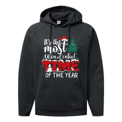 Christmas Trees ItS The Most Wonderful Time Of The Year Performance Fleece Hoodie