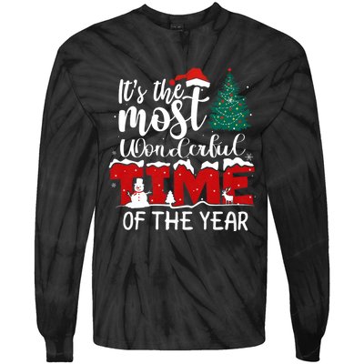 Christmas Trees ItS The Most Wonderful Time Of The Year Tie-Dye Long Sleeve Shirt