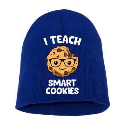 Cookie Teacher I Teach Smart Cookies Cute Teacher Gift Short Acrylic Beanie