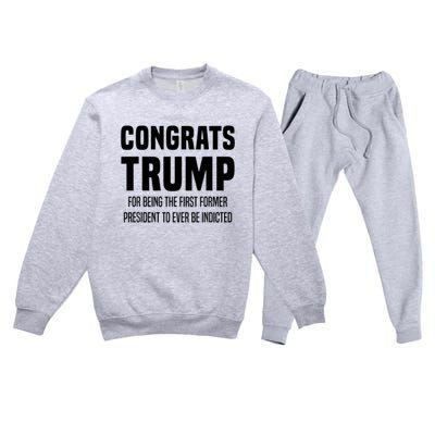 Congrats Trump Indicted Premium Crewneck Sweatsuit Set