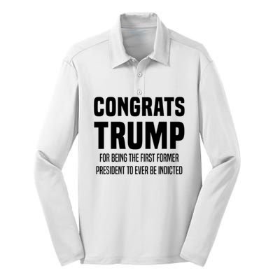 Congrats Trump Indicted Silk Touch Performance Long Sleeve Polo