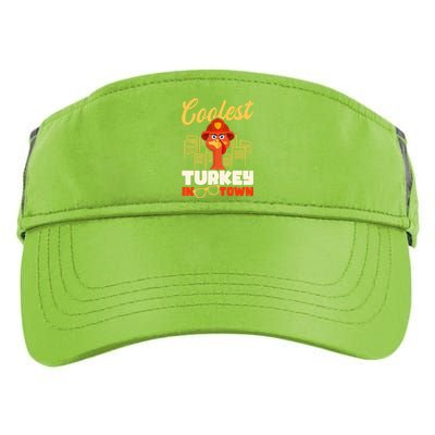 Coolest Turkey In Town Design Thanksgiving Firefighter Gift Adult Drive Performance Visor