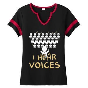 Choir Teacher I Hear Voices Funny Chorister Ladies Halftime Notch Neck Tee