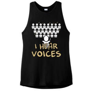 Choir Teacher I Hear Voices Funny Chorister Ladies PosiCharge Tri-Blend Wicking Tank