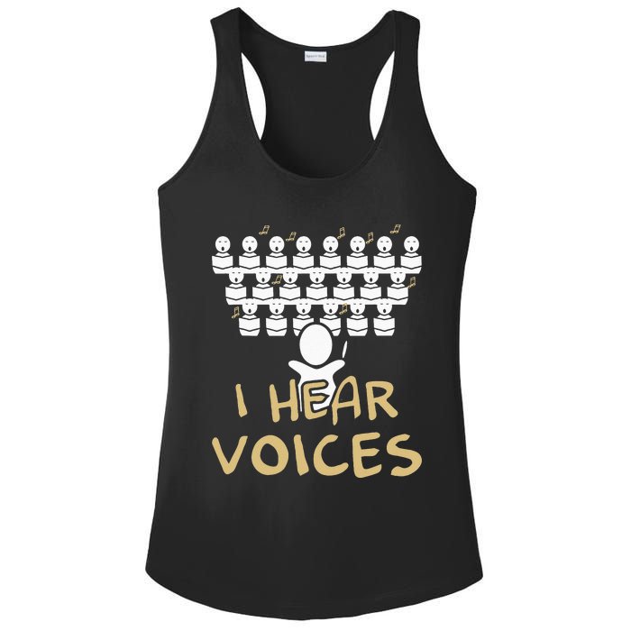 Choir Teacher I Hear Voices Funny Chorister Ladies PosiCharge Competitor Racerback Tank