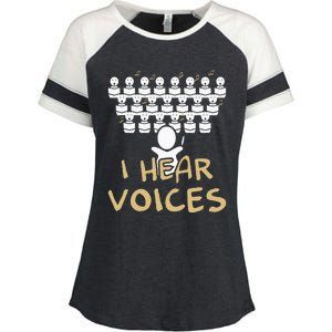 Choir Teacher I Hear Voices Funny Chorister Enza Ladies Jersey Colorblock Tee