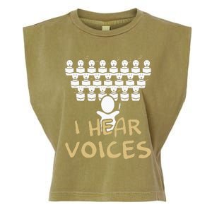 Choir Teacher I Hear Voices Funny Chorister Garment-Dyed Women's Muscle Tee