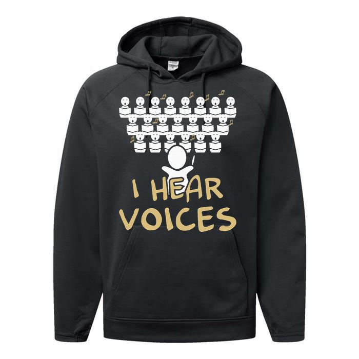 Choir Teacher I Hear Voices Funny Chorister Performance Fleece Hoodie