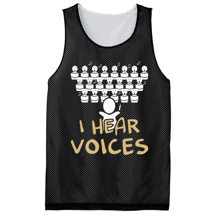 Choir Teacher I Hear Voices Funny Chorister Mesh Reversible Basketball Jersey Tank