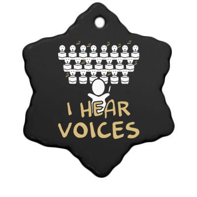 Choir Teacher I Hear Voices Funny Chorister Ceramic Star Ornament