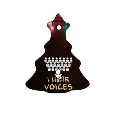 Choir Teacher I Hear Voices Funny Chorister Ceramic Tree Ornament