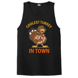 Coolest Turkey In Town Funny Thanksgiving Thankful Cool Gift PosiCharge Competitor Tank