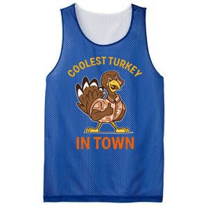 Coolest Turkey In Town Funny Thanksgiving Thankful Cool Gift Mesh Reversible Basketball Jersey Tank