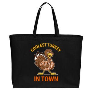 Coolest Turkey In Town Funny Thanksgiving Thankful Cool Gift Cotton Canvas Jumbo Tote