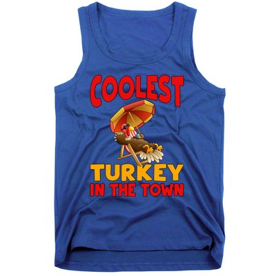 Coolest Turkey In Town Funny Thanksgiving Gift Tank Top