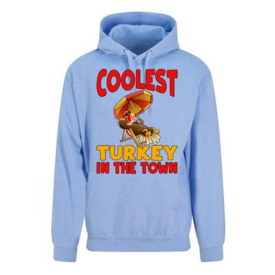 Coolest Turkey In Town Funny Thanksgiving Gift Unisex Surf Hoodie