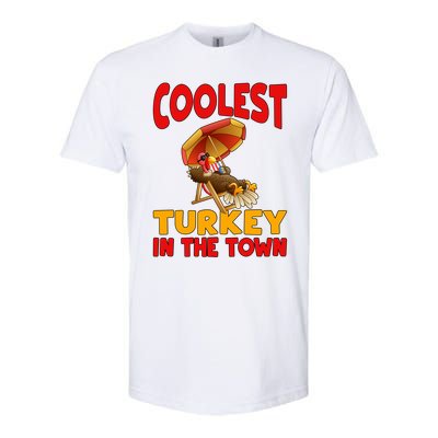 Coolest Turkey In Town Funny Thanksgiving Gift Softstyle® CVC T-Shirt