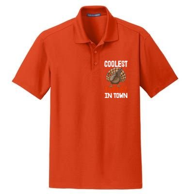 Coolest Turkey In Town Funny Turkey Gift Dry Zone Grid Polo