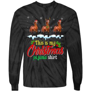 Cute This Is My Christmas Pajama Funny Santa Horse Tank Top Tie-Dye Long Sleeve Shirt