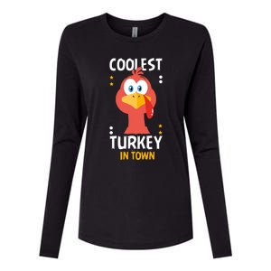 Coolest Turkey In Town Happy Family Thanksgiving Gift Womens Cotton Relaxed Long Sleeve T-Shirt