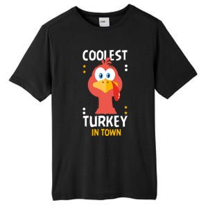 Coolest Turkey In Town Happy Family Thanksgiving Gift Tall Fusion ChromaSoft Performance T-Shirt