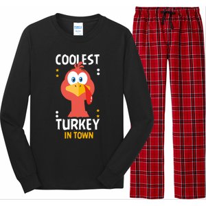 Coolest Turkey In Town Happy Family Thanksgiving Gift Long Sleeve Pajama Set