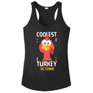 Coolest Turkey In Town Happy Family Thanksgiving Gift Ladies PosiCharge Competitor Racerback Tank