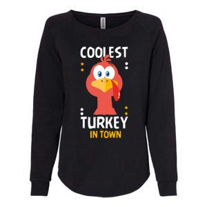 Coolest Turkey In Town Happy Family Thanksgiving Gift Womens California Wash Sweatshirt