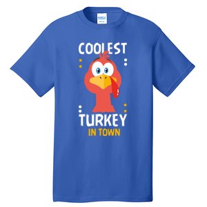 Coolest Turkey In Town Happy Family Thanksgiving Gift Tall T-Shirt