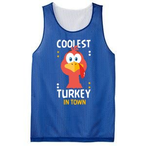 Coolest Turkey In Town Happy Family Thanksgiving Gift Mesh Reversible Basketball Jersey Tank